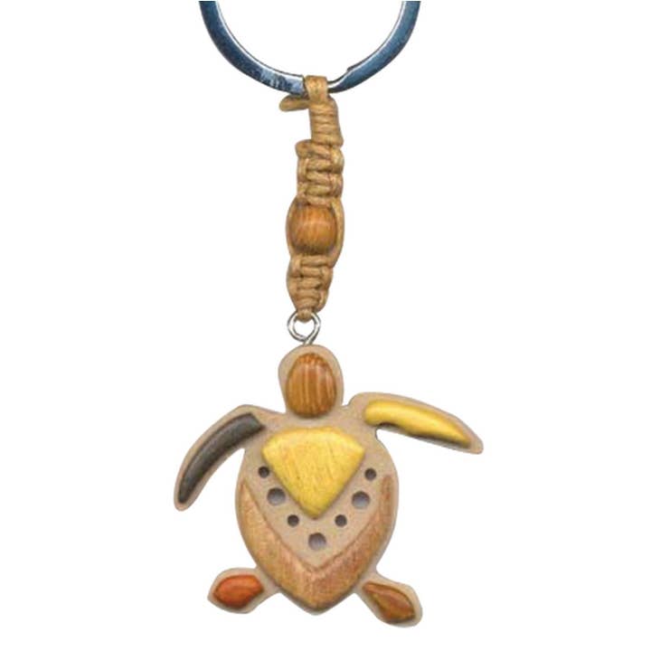 Handcrafted Gift - Venta al por mayor Llavero - Unisex - Llavero de tortuga marina hecho a mano en madera con inserciones