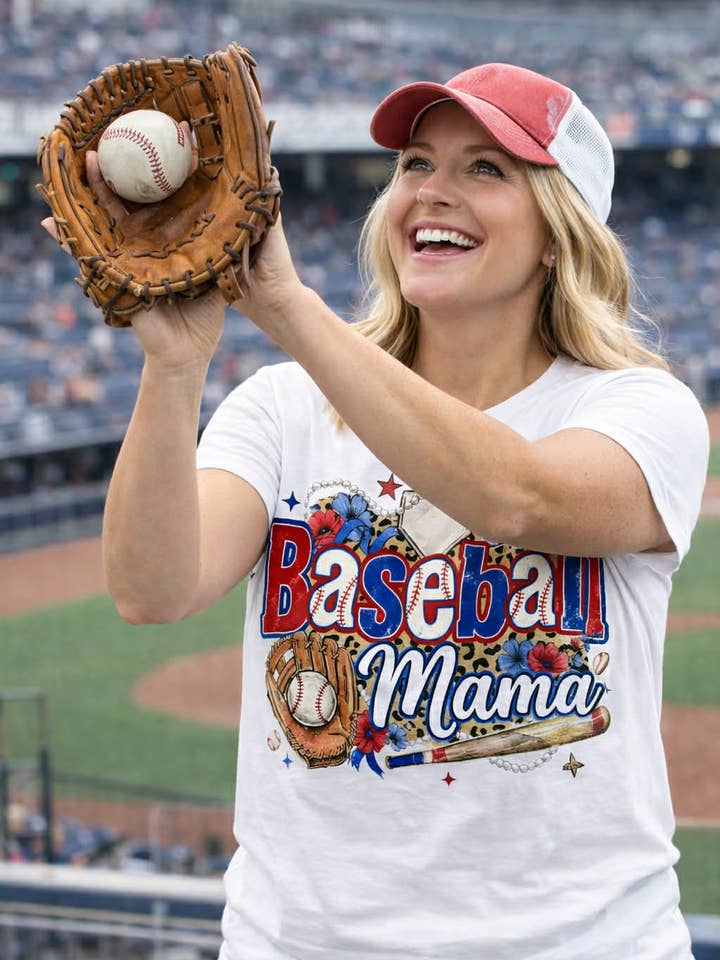 Camiseta «Mamá de béisbol», Camiseta «Mamá de béisbol», Día de partido de béisbol para venta al por mayor de Leighton Allan Wholesale