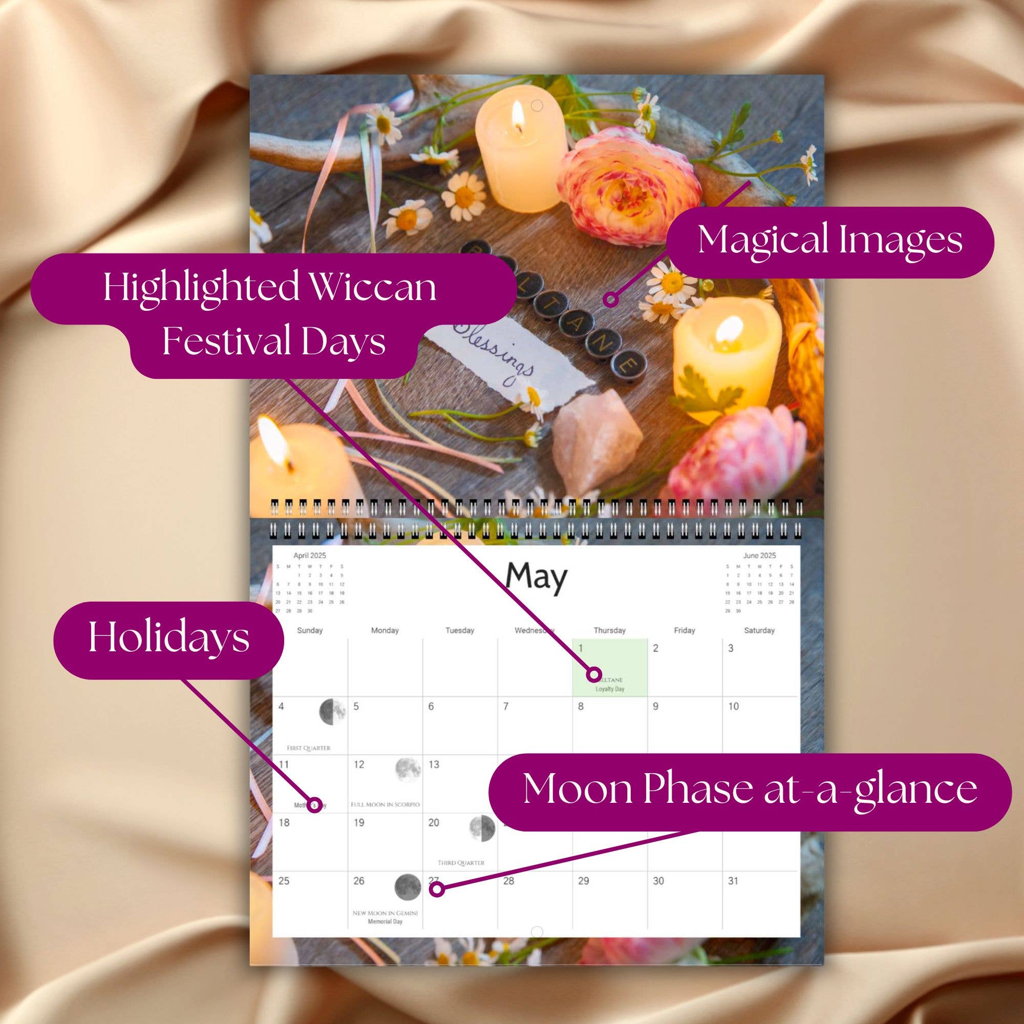 Calendar Magic Co. - Vendita all'ingrosso Calendario - Calendario WICCAN 2026 - Ruota dell'Anno3