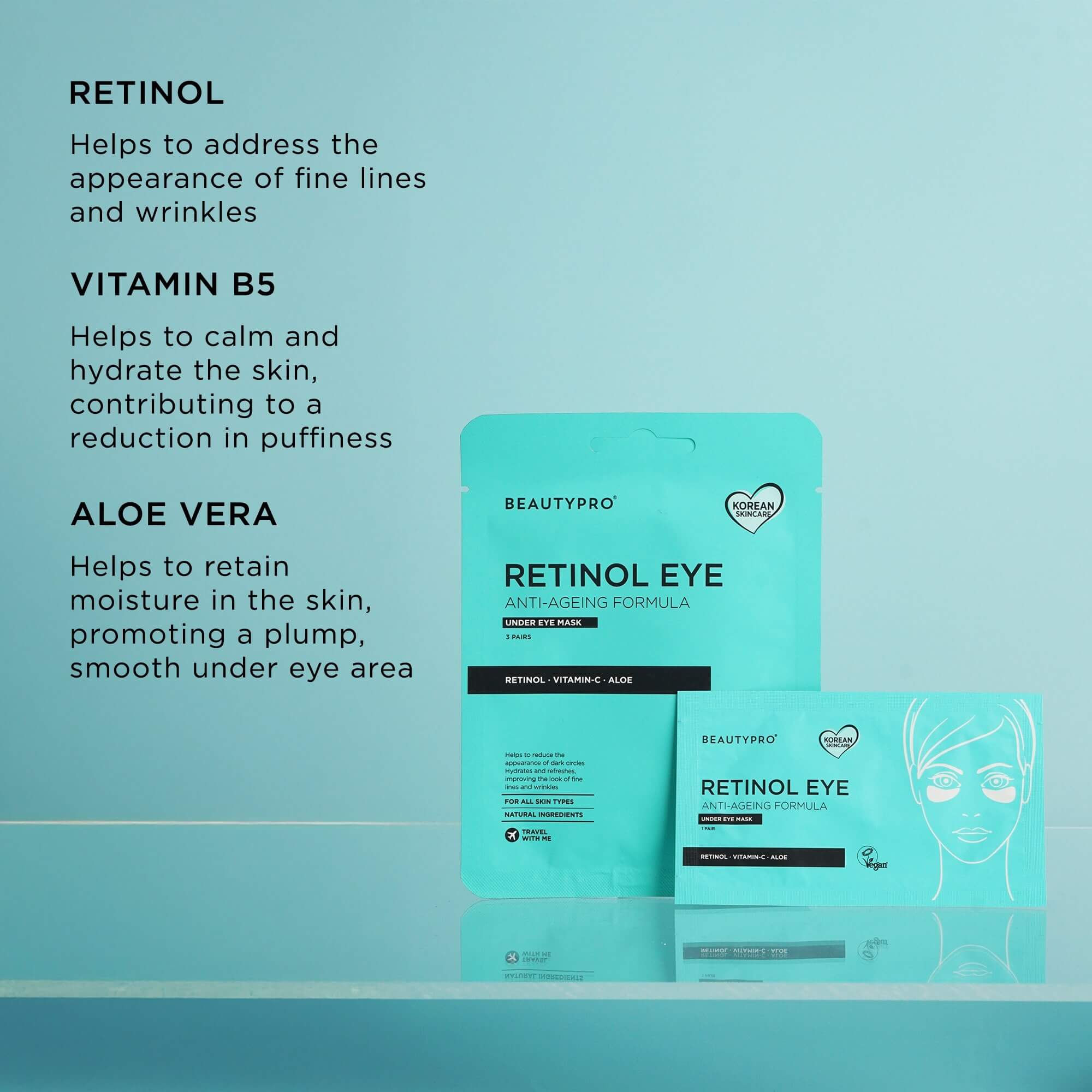 BEAUTYPRO – wholesale Eye treatment mask – RETINOL Under Eye Patch (3 pairs)5