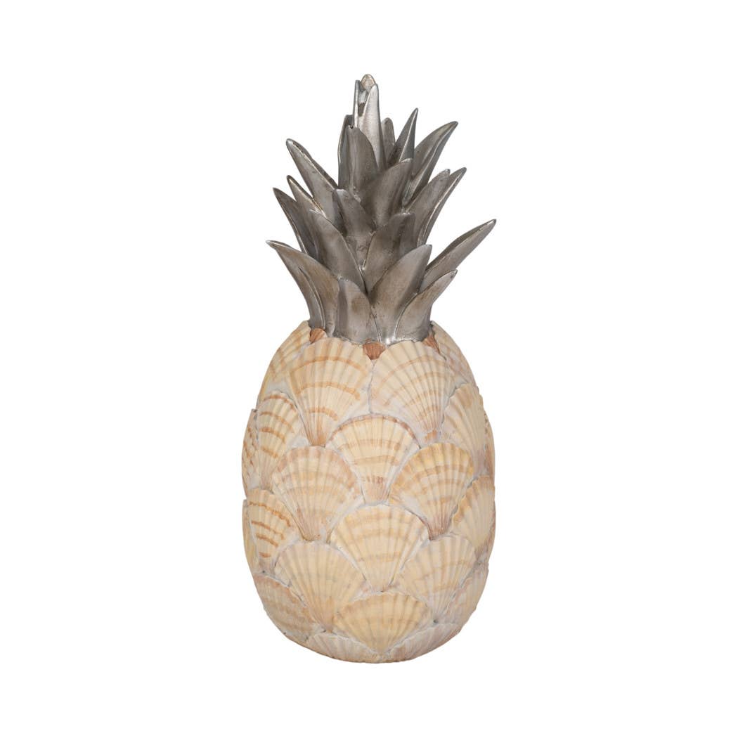 Sagebrook Home - Wholesale Decorative Tabletop Object - Polyresin Seashell Pineapple Decor Sculpture - Multi, 12 in.3
