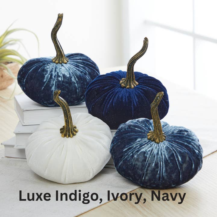 Your Heart's Content - Wholesale Decorative Tabletop Object - Pumpkin Small Velvet, Halloween mantel, Autumn table, Gift56