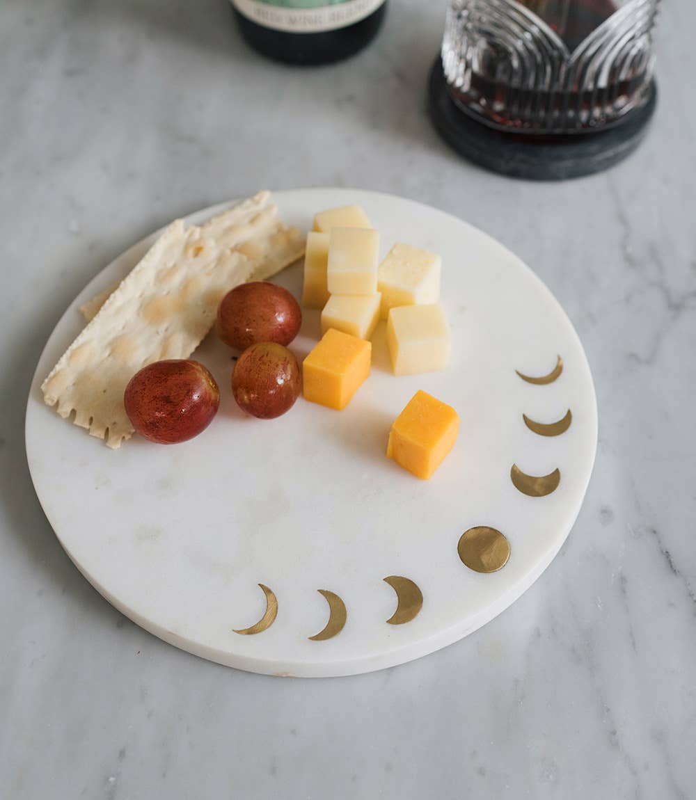 Matr Boomie Fair Trade - Wholesale Cheese Board - Indukala Cheese Charcuterie Board - Marble, Moon Phase2