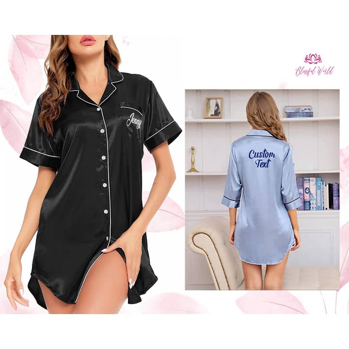 The Blissful – wholesale Nightshirt – Women's – Custom Bachelorette Party Sleep Shirts