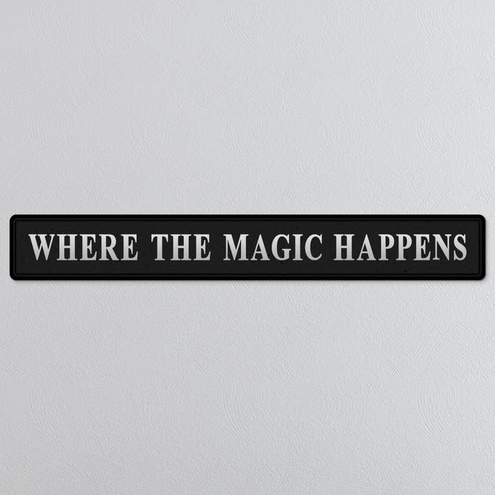 Panneau argenté « Where The Magic Happens » pour la vente par SHH Interiors