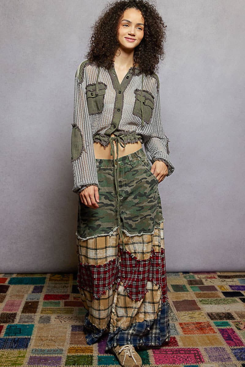 Pol Clothing - Vente Chemise à col boutonné – femme - Vente de chemise à capuche ouverte avec boutons et poches avant.58