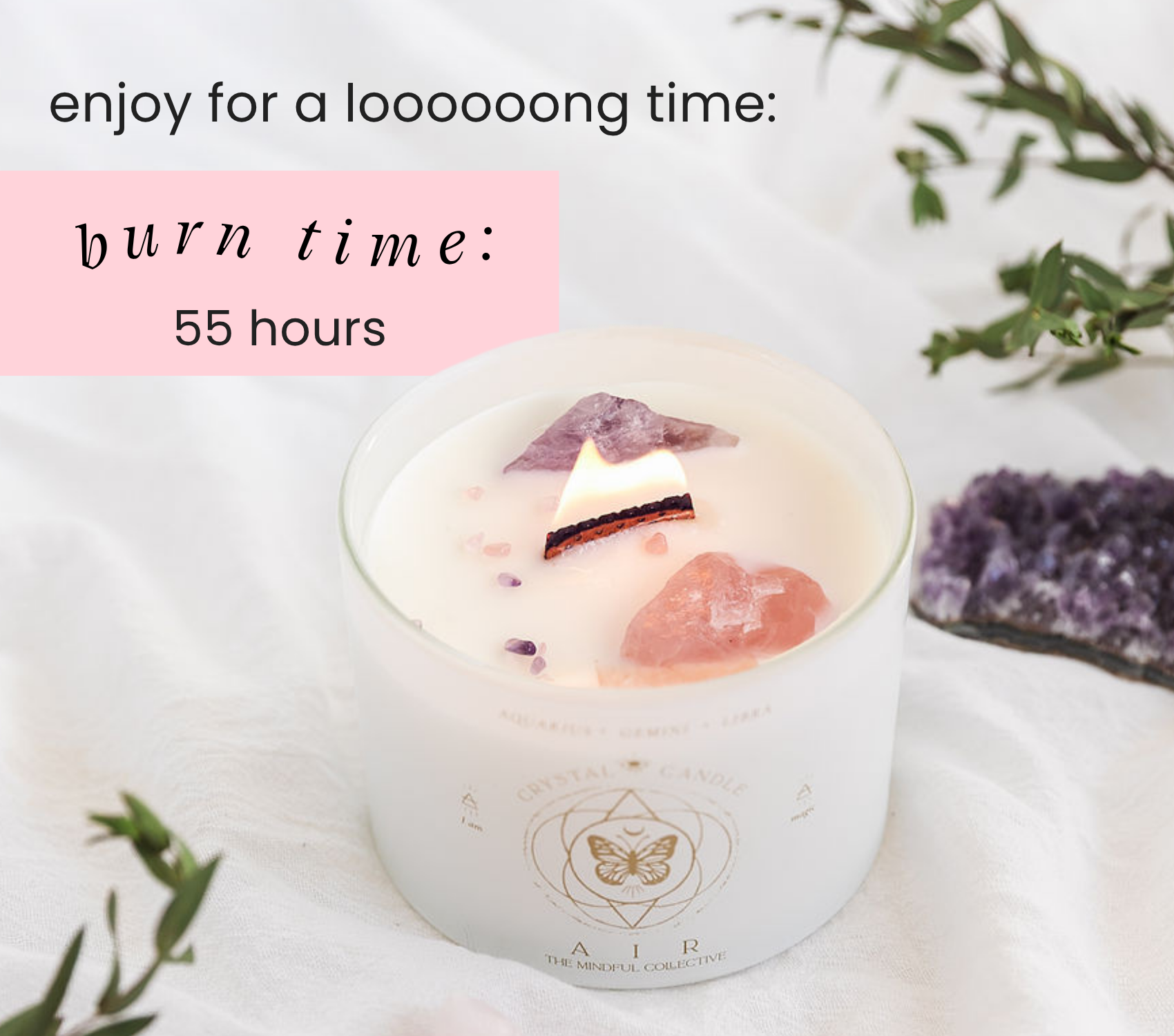 THE MINDFUL COLLECTIVE - Wholesale Jar/Filled Candle - Air Element Crystal Candle – For Aquarius, Gemini & Libra5