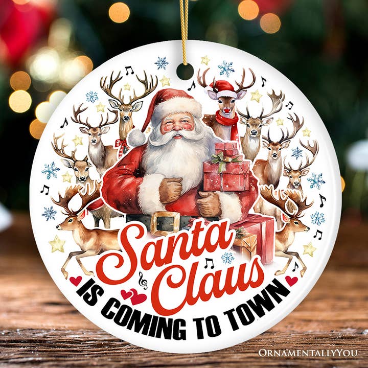 Santa Claus is Coming to Town Vintage Christmas Ornament for wholesale by OrnamentallyYou