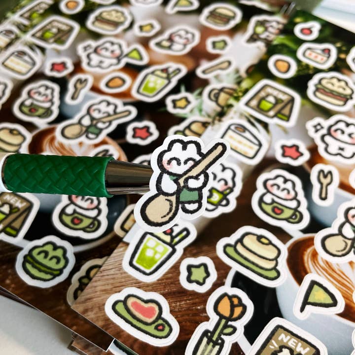 Cafe Date Sticker Sheet for wholesale by ByJJAC