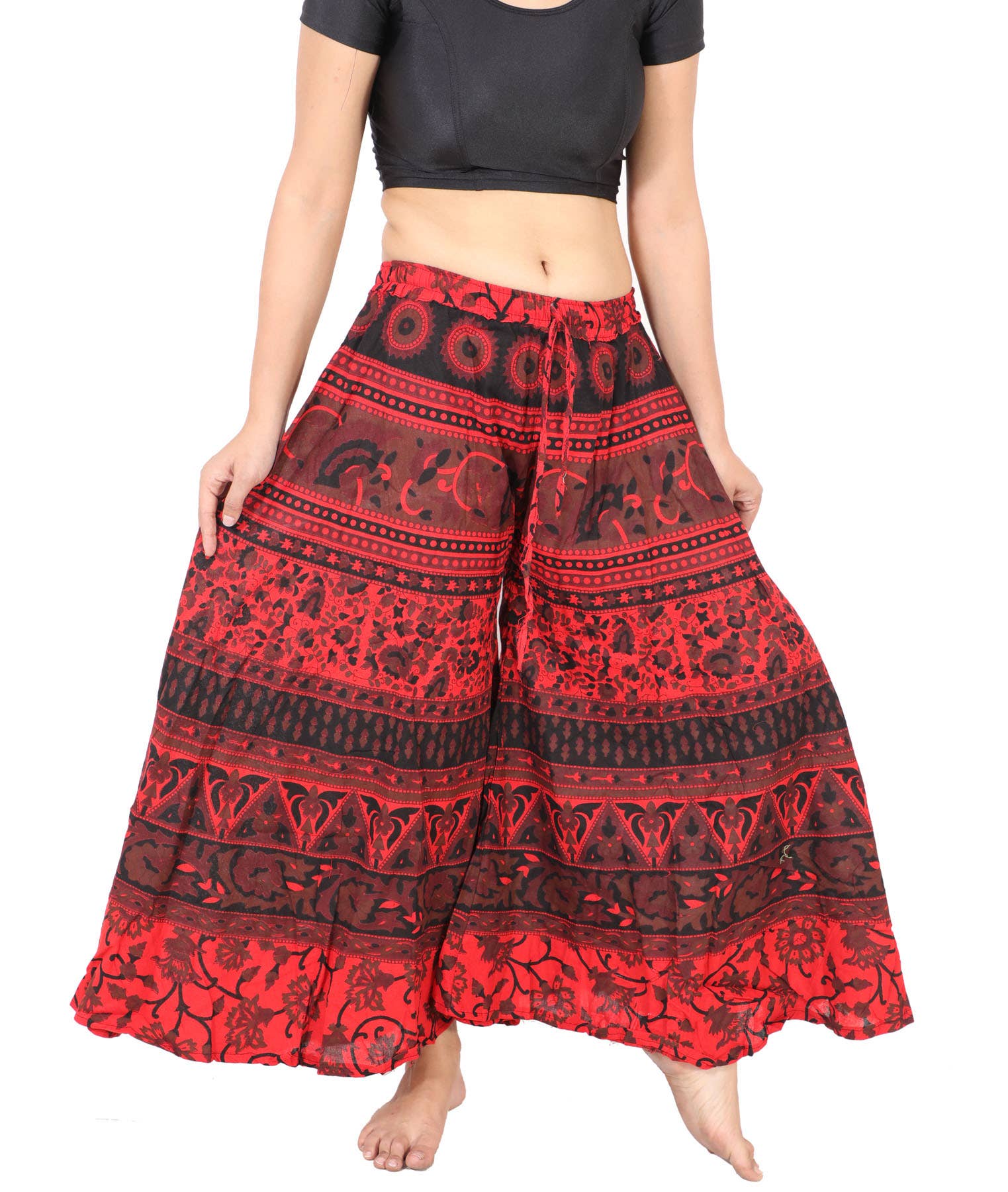 Wevez - Wholesale Pants - Women's - Women's Palazzo Wide leg Cotton Pant Floral Print Mix lot6