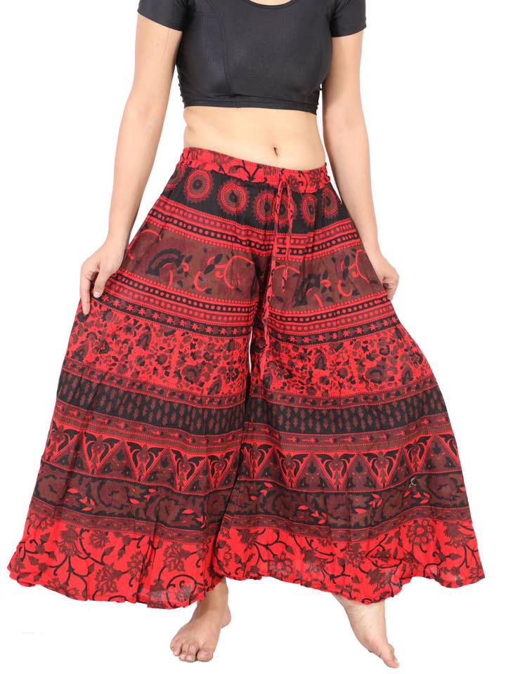 Wevez - Wholesale Pants - Women's - Women's Palazzo Wide leg Cotton Pant Floral Print Mix lot6