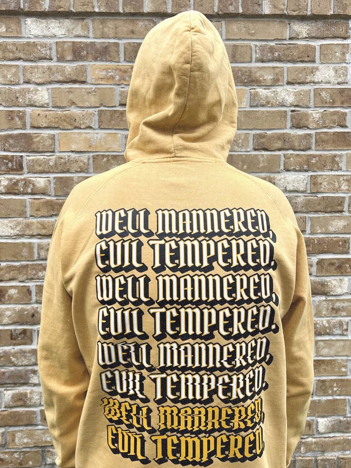 Well Mannered, Evil Tempered Vintage Hoodie for wholesale by Seventh Eclectic