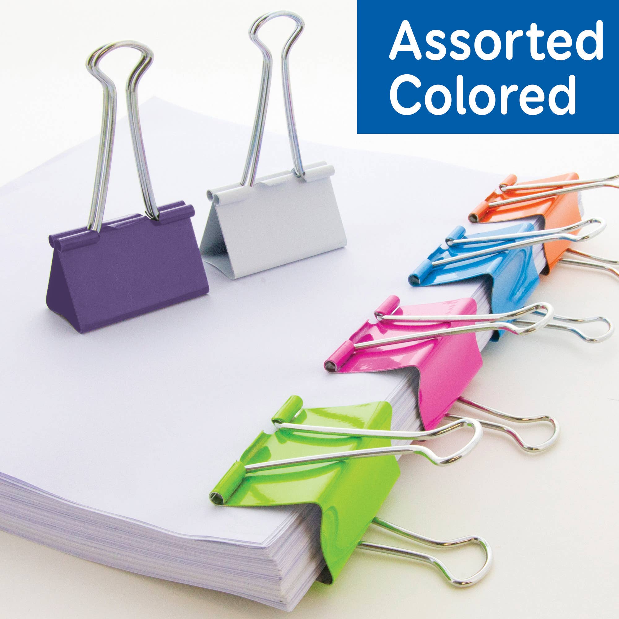 BAZIC Products - Wholesale Binderclip - Assorted Size Color Binder Clip (12/Pack)3