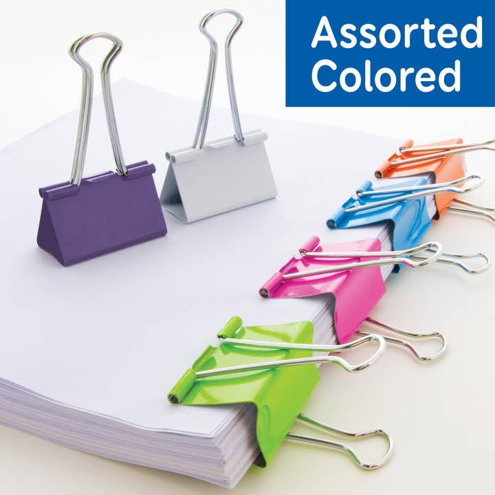 BAZIC Products - Wholesale Binderclip - Assorted Size Color Binder Clip (12/Pack)3