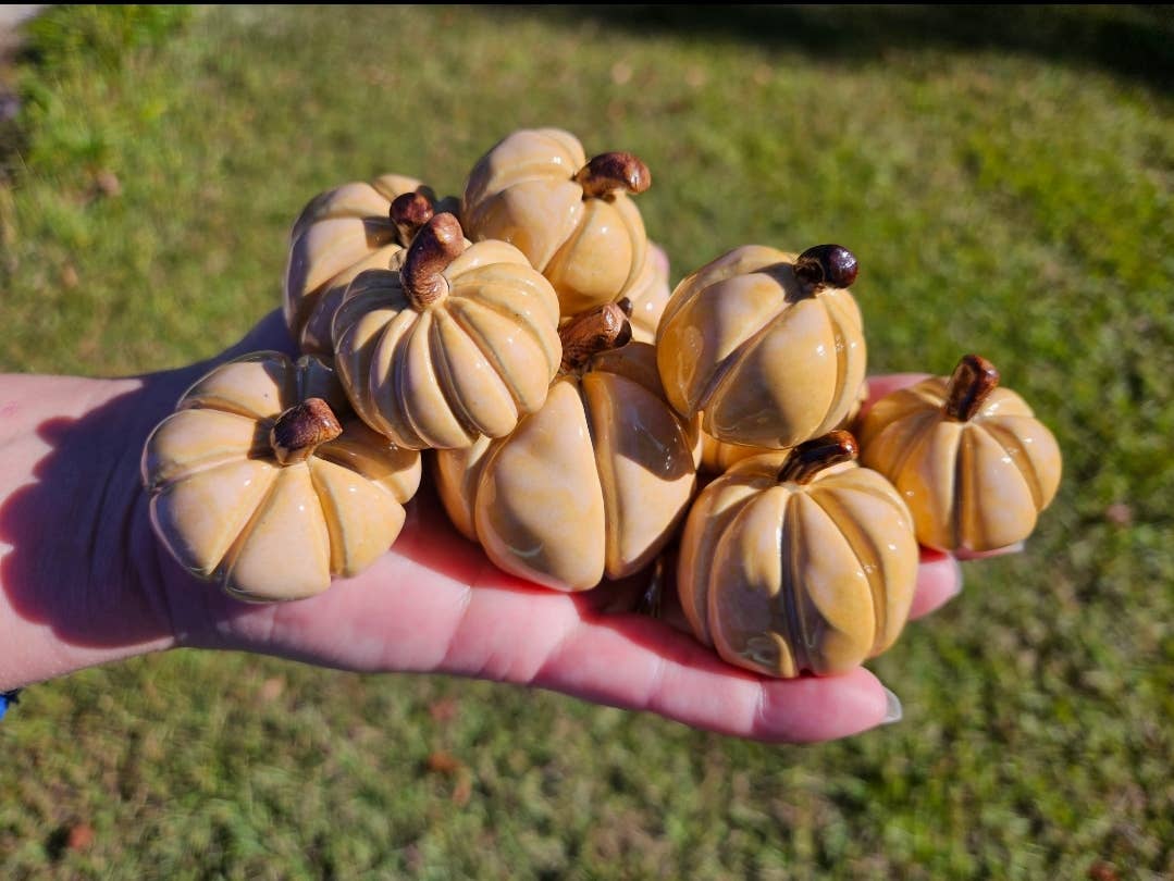 Teal Turtle Studio – Engroshandel Skulptur – Mini håndlavede keramiske græskar 0