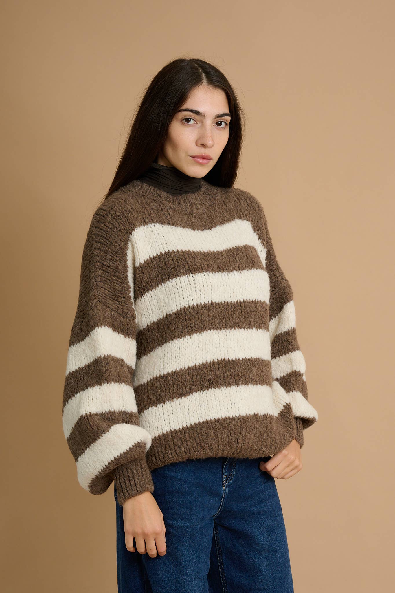 AMELÉ - Wholesale Knit Sweater - Women's - Soft striped sweater