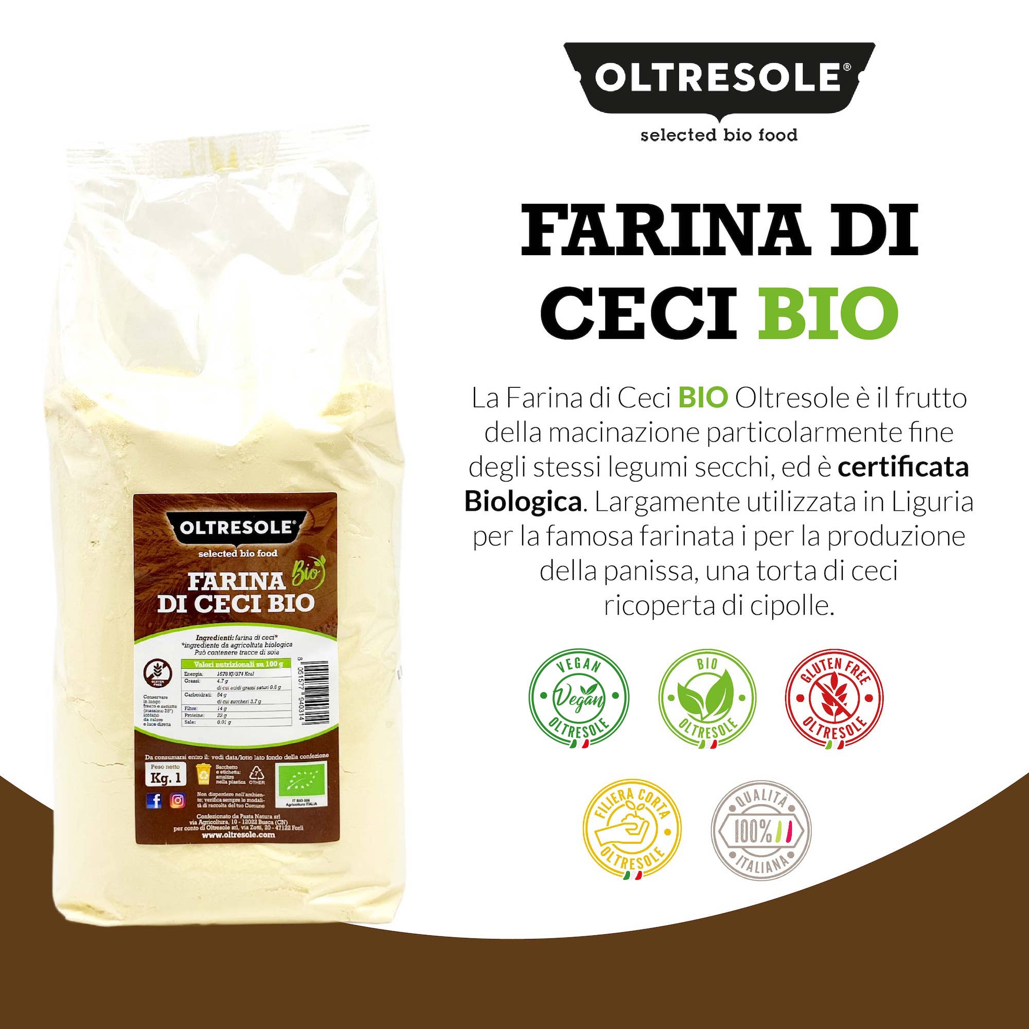 Oltresole - Wholesale Gluten-Free Flour - ORGANIC CHICKPEA FLOUR 1 Kg3