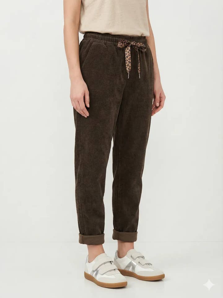 Mimi & Gogo - Vente Pantalon d'intérieur/de jogging – femme - Jogging en velours avec nœud à léopard @43710_JoNoeudLeo12