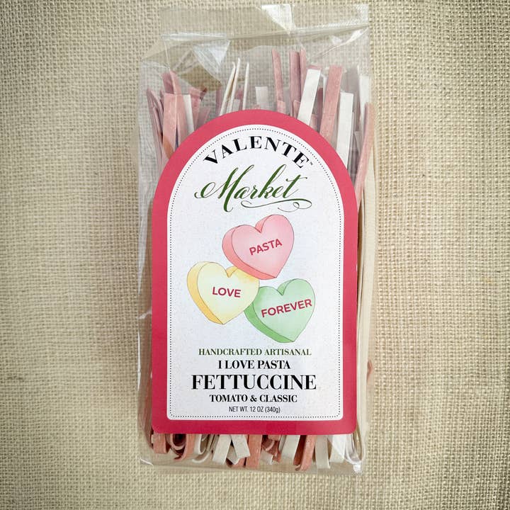 I Love Pasta ( white & red pasta) for wholesale by Valente Pasta