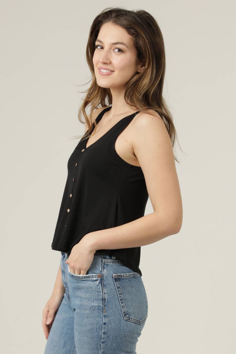 ANGIE - Wholesale Tank Top - Women's - X2T72-ASIS V NECK SWINGY TANK TOP WITH OPEN BACK  BASIC TANK34