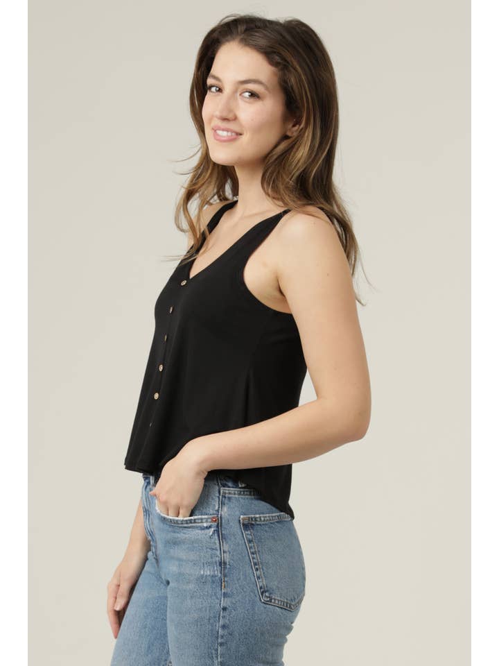 ANGIE - Wholesale Tank Top - Women's - X2T72-ASIS V NECK SWINGY TANK TOP WITH OPEN BACK BASIC TANK34