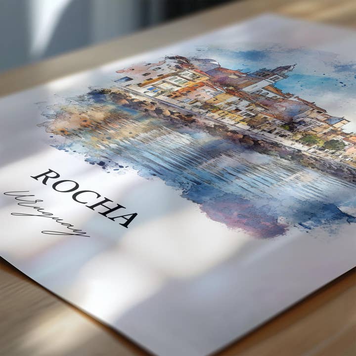 Premium Travel Art - Wholesale Art Print - Rocha Uruguay Wall Art, Rocha Print, Uruguay Watercolor Art, Rocha Uruguay Gift, Travel Print, Travel Poster, Housewarming Gift1