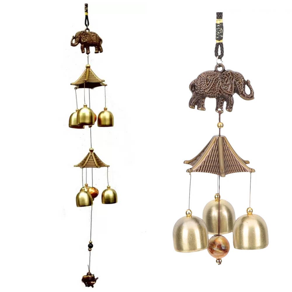 giftland – Engroshandel Vindharpe – Dekorative hængende vindklokker med elefantdesign0