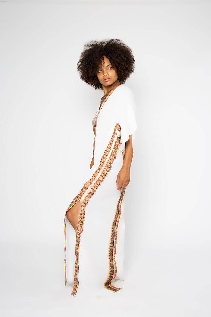 Omni Collection – wholesale Kaftan - Dam – Kaftanklänning med afrikanskt mönster och öppen rygg8