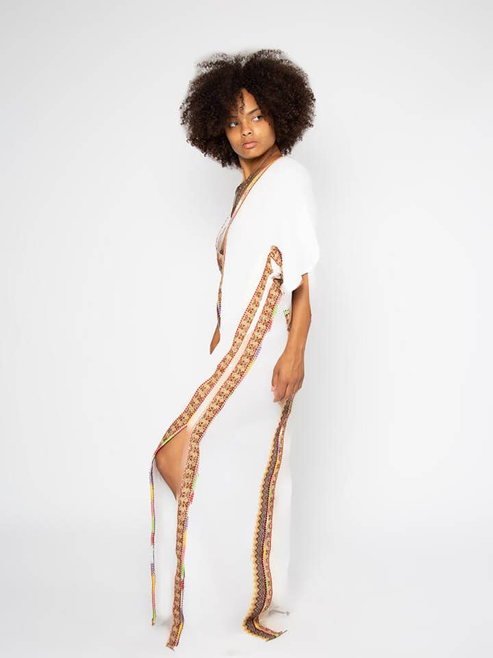 Omni Collection – wholesale Kaftan - Dam – Kaftanklänning med afrikanskt mönster och öppen rygg8