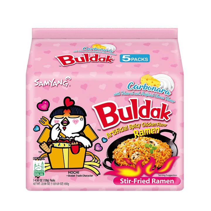 K Moitves – Großhandel Ramen – Samyang Carbo Buldak Huhn Geschmack Ramen–140g (Packung mit 5)