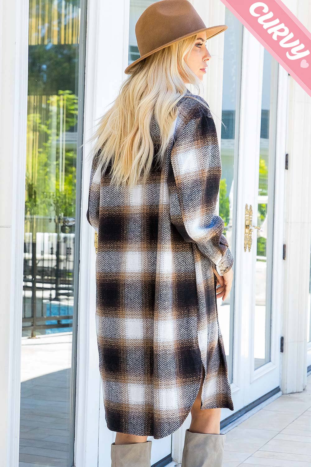 Sweet Lovely by Jen - Wholesale Shirt Jacket/Shacket - Women's - PLUS SIZE SHACKET /PLAID COAT5