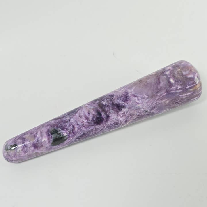 Aquamarine Daydream Wholesale - Wholesale Body Massager - Charoite Massage Wand ~ Polished Crystal Shapes ~ Minerals