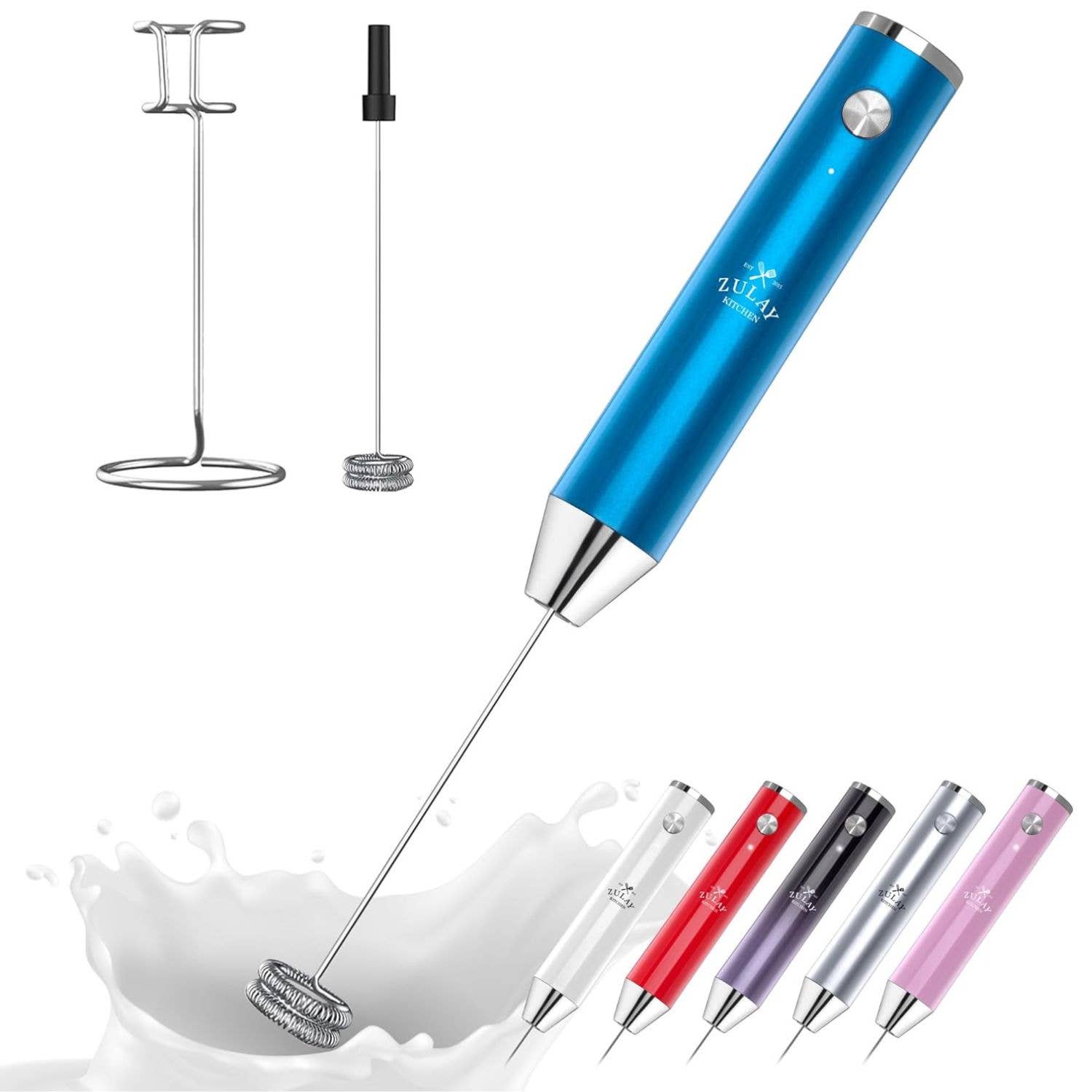 Zulay Kitchen - Vente Ustensile/gadget de cuisine - Lux Mousseur à Lait Rechargeable – 2 Vitesses, Étanche14