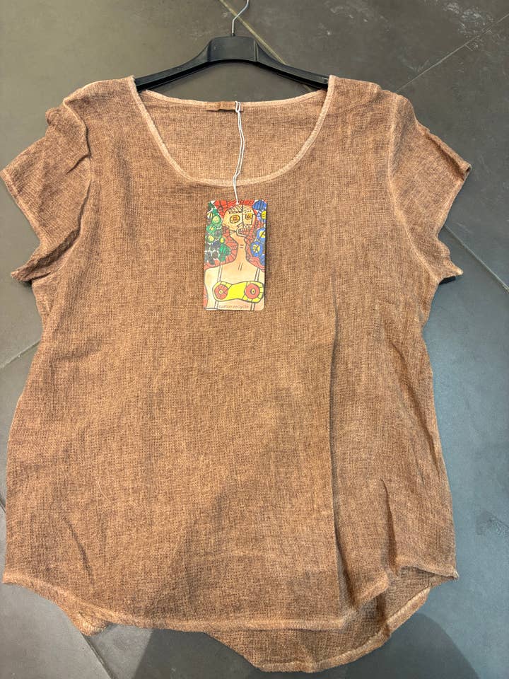 la maison des fibres naturelles - Wholesale T-Shirt - Women's - cotton-linen blend t-shirt, round neck 3389 10% linen 90% cotton14