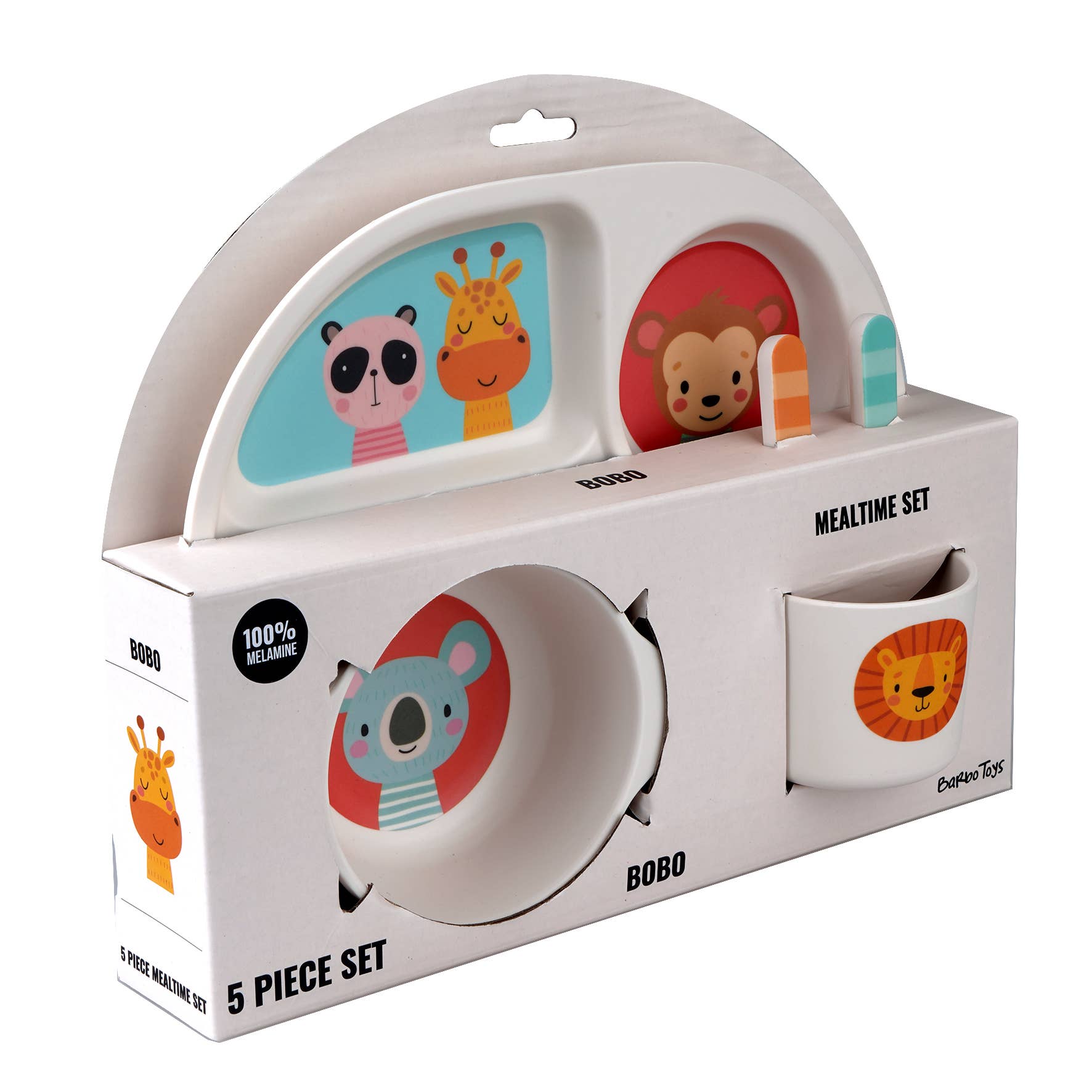 Barbo Toys - Wholesale Dinnerware Set - Kids & Baby - BoBo 5 pieces Colourful Mealtime Set with 4 room plate2