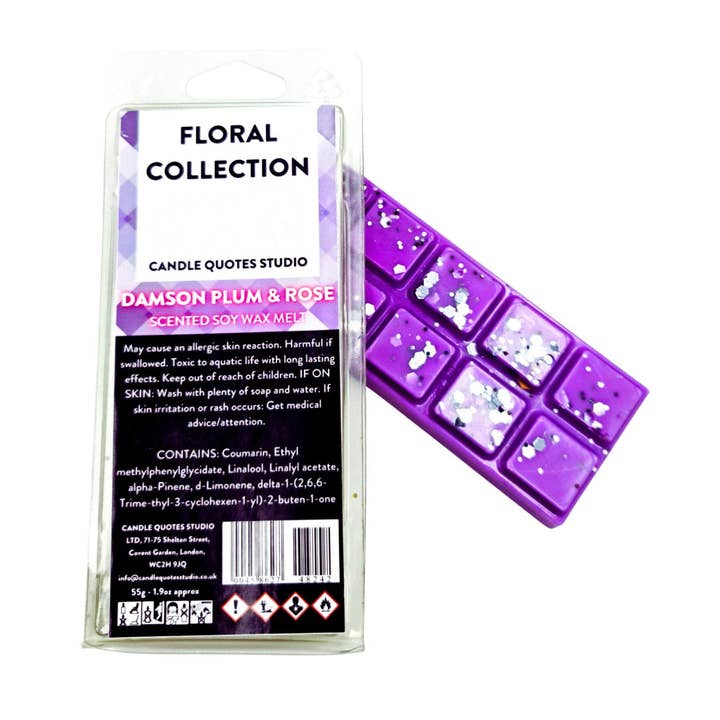 Damson Plum Patchouli Highly Scented Wax Melt Snap Bar for wholesale by Candle Quotes Studio