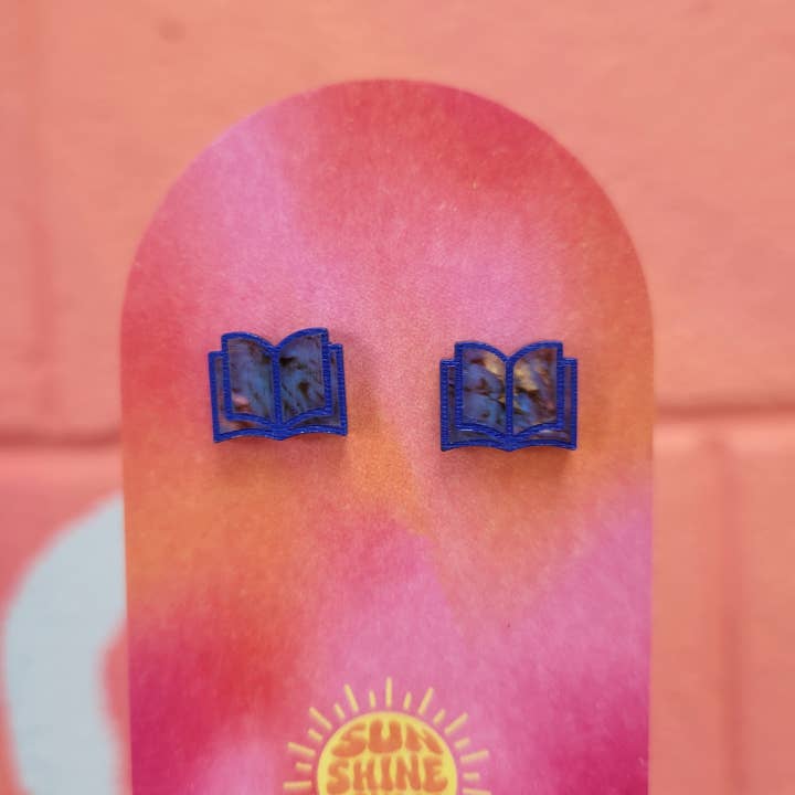 Sunshine Studio - Wholesale Stud/Post Earrings - Open Book Tiny Stud Earrings17