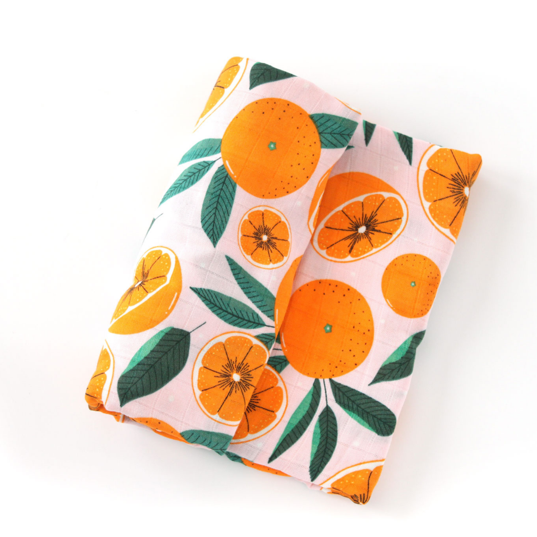 Dolly Lana - Wholesale Swaddle - Baby - Bamboo Muslin Swaddle - Sliced Oranges4
