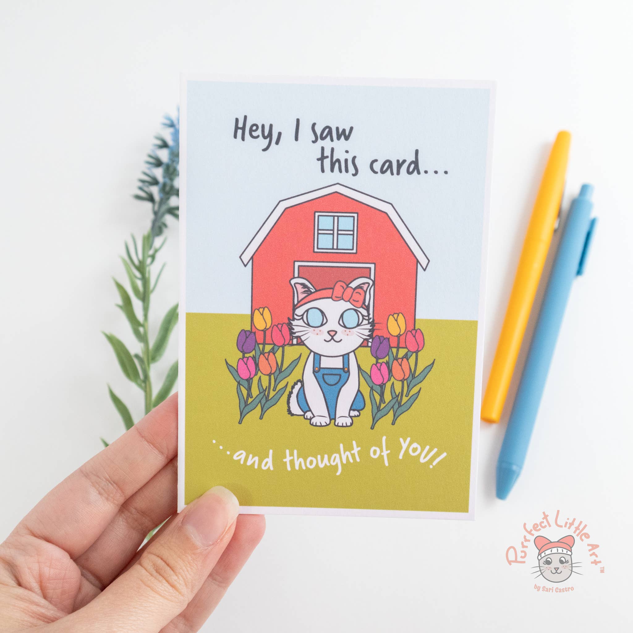 Purrfect Little Art - Wholesale Thinking of You Card - Thinking of You Cat Card | Cat Lovers | Farm Cat1