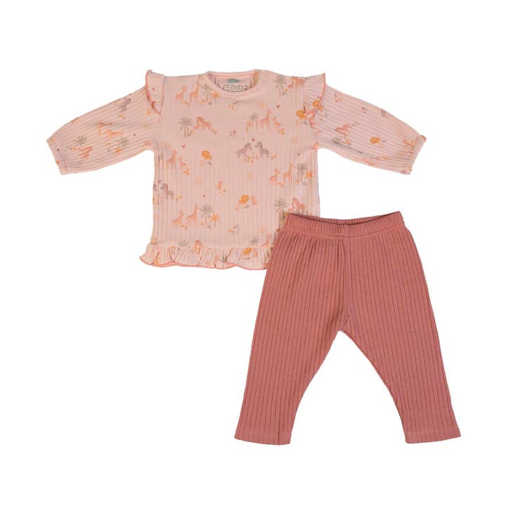 16498 - Ribbed jogging suit (sweatshirt + leggings) - SS 25 for wholesale by FS Baby