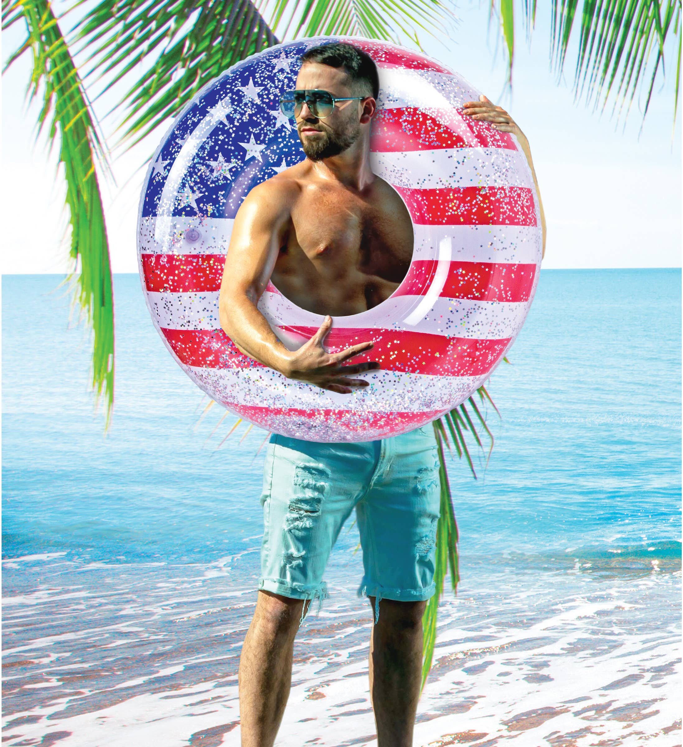 Cota Global - Venta al por mayor Hinchables - Flotador de Piscina - Tubo de Piscina con Bandera de EE. UU.6