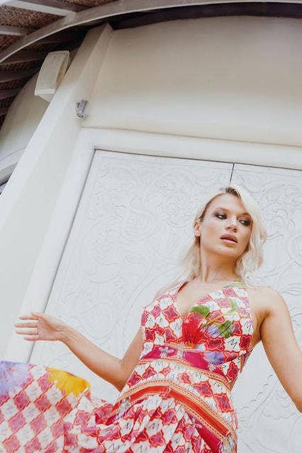 MACKENZIEMODE - Wholesale Jurk - Dames - AMALFI COAST MAXI ~ ROZE PARADIJS14