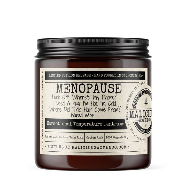 Malicious Women Candle Co - Wholesale Jar/Filled Candle - Funny Candle - Menopause - Fuck Off Scent: Rebel Rose