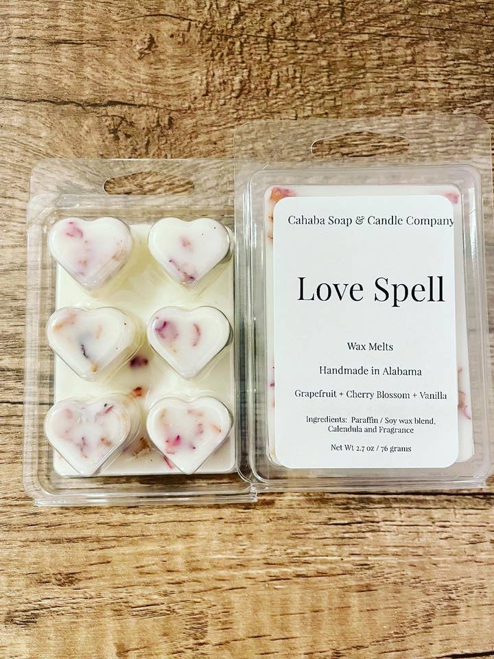 Love Spell Wax Melts for wholesale by Cahaba Soap and Candle Company