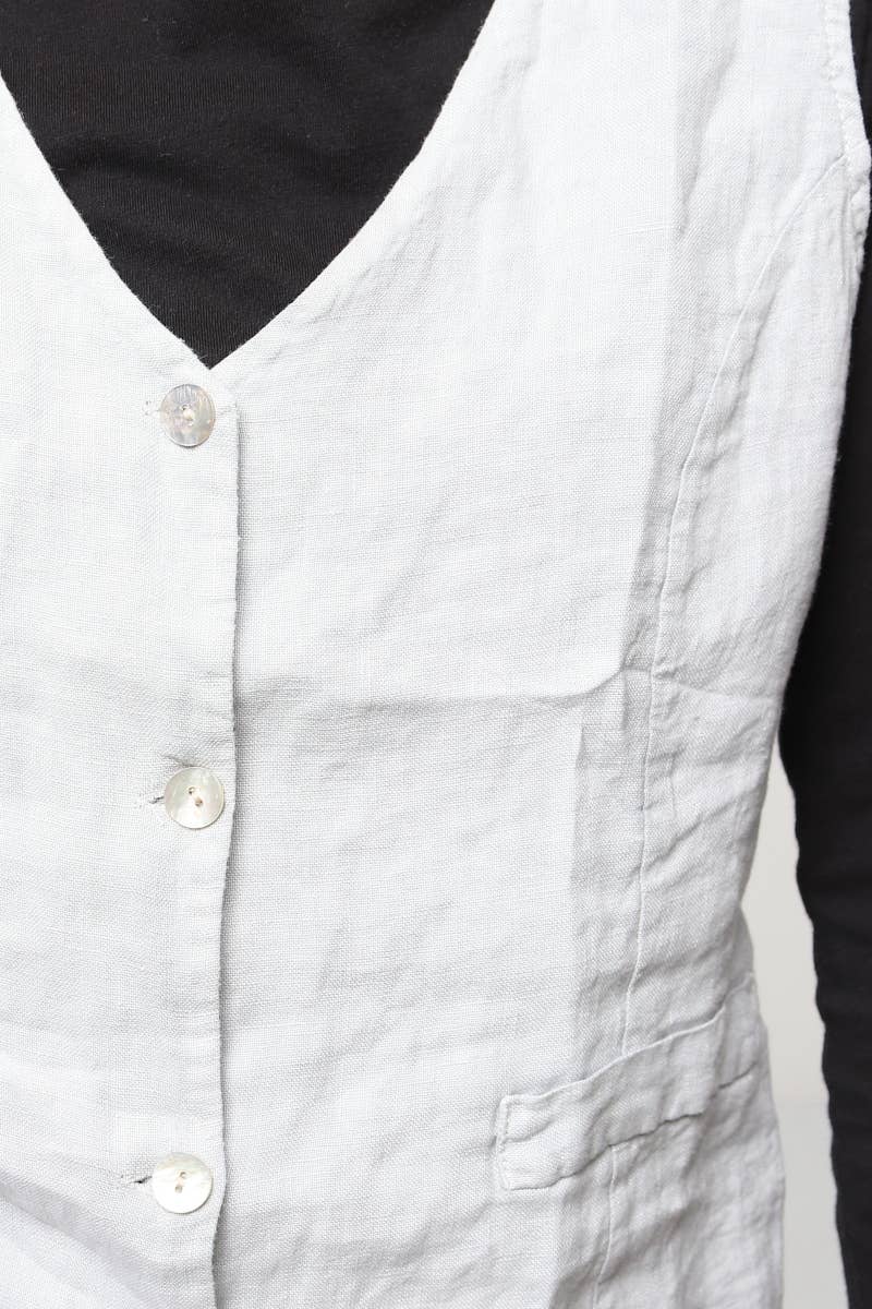 LÉA & LUC - Wholesale Button Down Shirt - Women's - Sleeveless shirt in 100% Linen REF. 514629