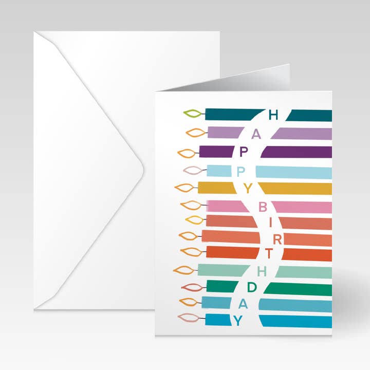 A6 Levendige Kaarsen Verjaardagskaart voor wholesale door Swanpool Paper