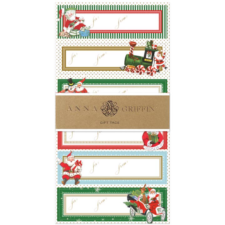 Vintage Santa 3D Labels 24ct for wholesale by Anna Griffin Inc