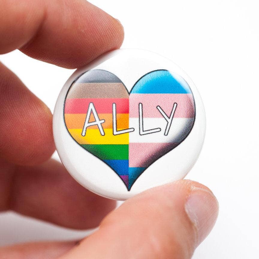 Crafty Queer Studio - Wholesale Reversspeld/knoop - Ally LGBTQ+ pin/knop1