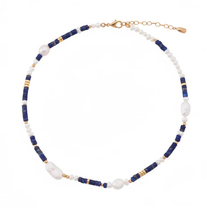 Lapis lazuli barok parelketting voor wholesale door Angel Barocco