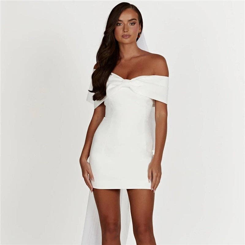 Plush Looks - Vente Robe – femme - Robe courte asymétrique simple6